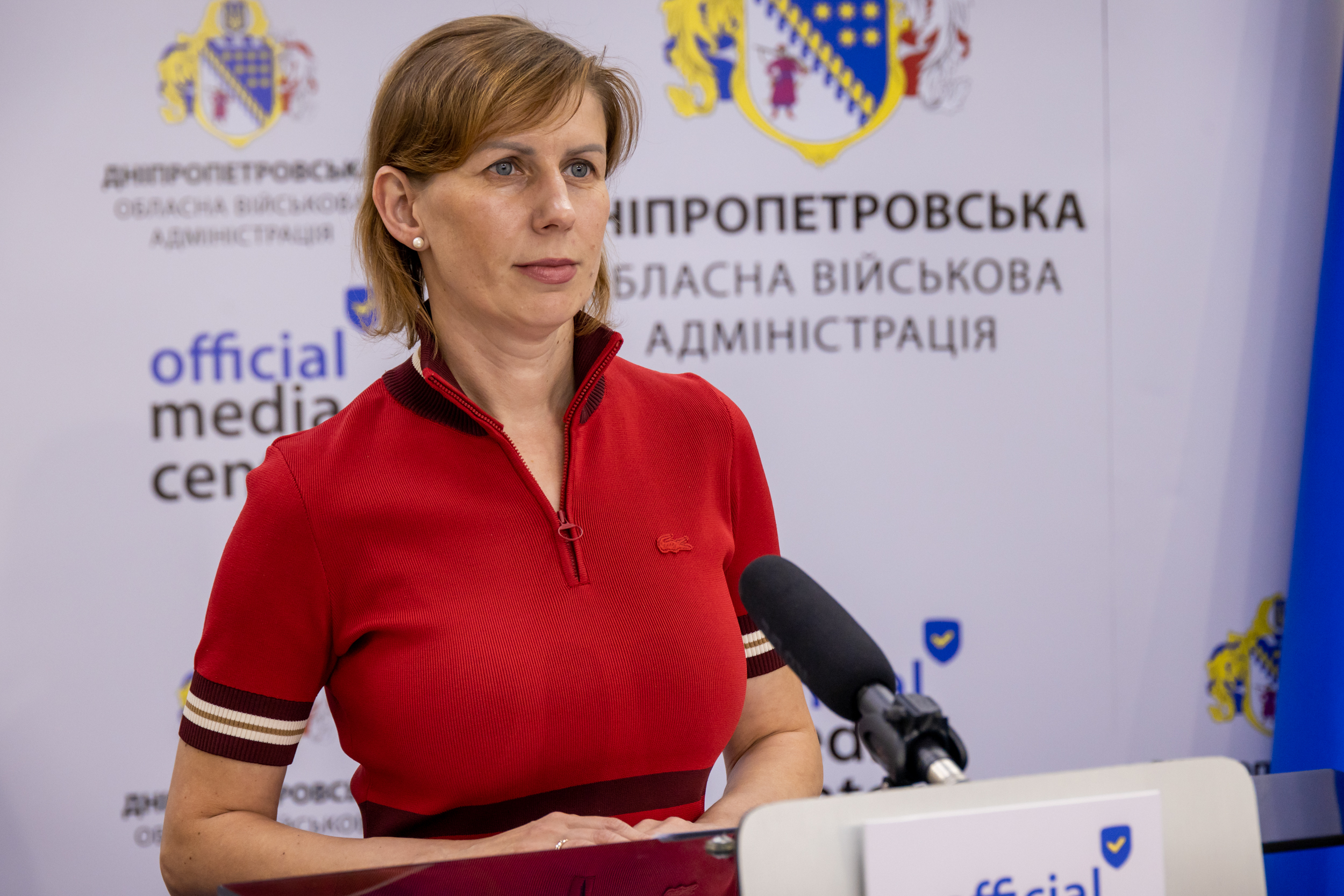 Лілія Мягка на брифінгу