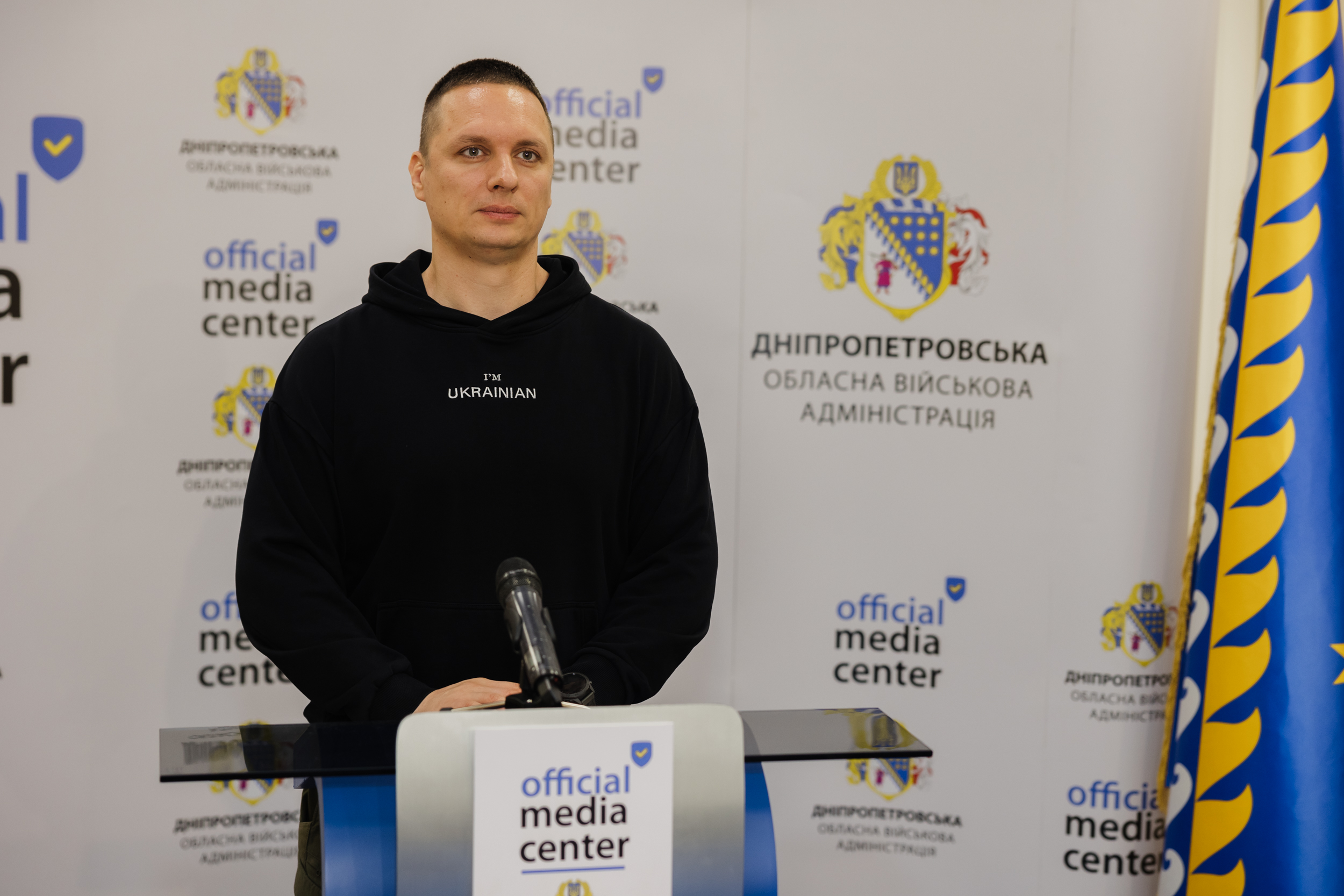 Юрій Яндульський на брифінгу в ОВА
