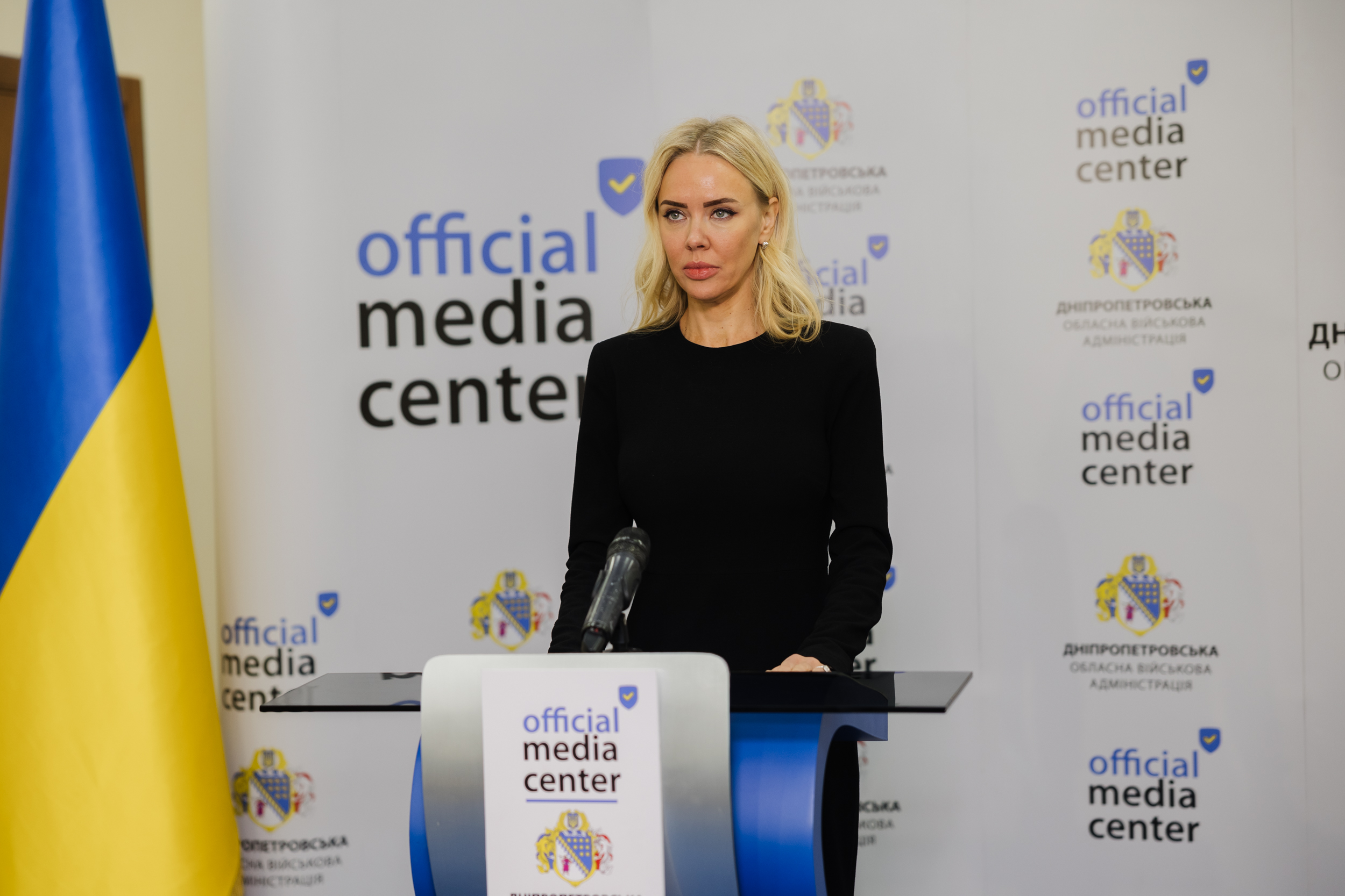 Ірина Грицай на брифінгу в ОВА