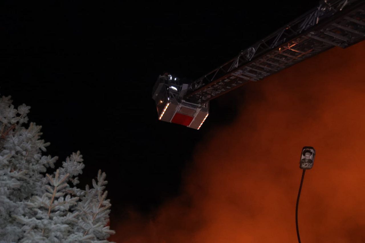 Надзвичайники на пожежній драбині