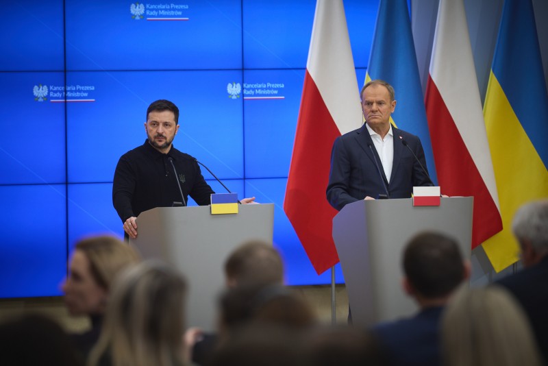 Президента України Володимир Зеленський та Прем’єр-міністр Республіки Польща Дональд Туск 