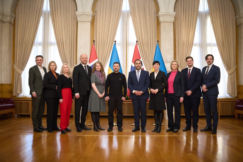 Володимир Зеленський, Президент Стортингу Норвегії Масуд Гарахані та голови політичних партій