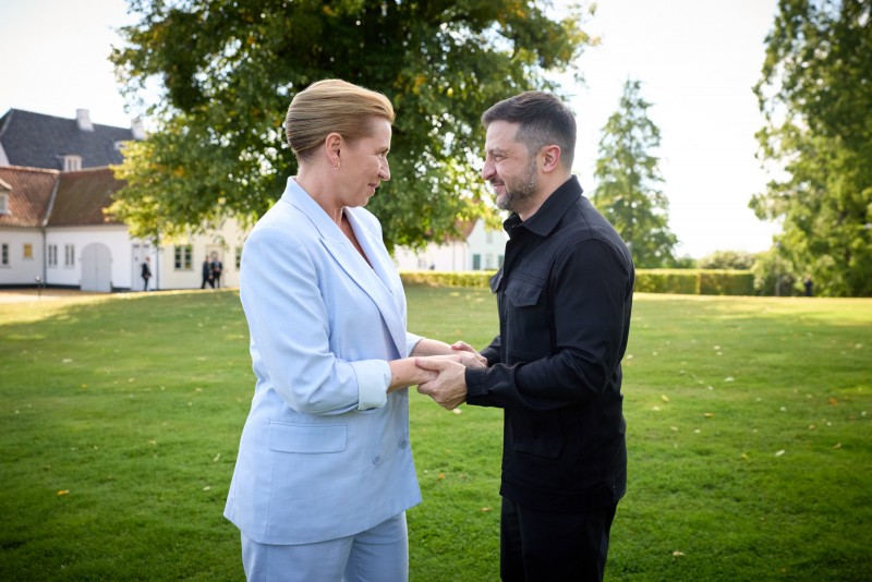 Президент України Володимир Зеленський і Прем’єр-міністерка Данії Метте Фредеріксен 