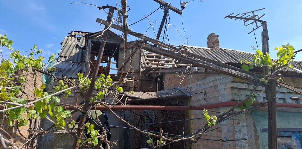 Пошкоджений приватний будинок на Нікопольщині